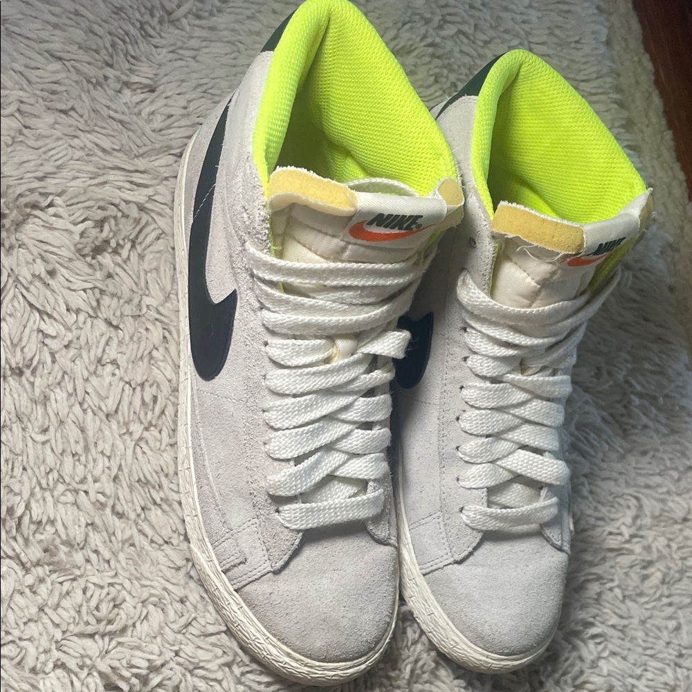 Nike High-Tops with Neon Yellow and Black